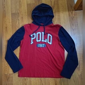 Polo Ralph Lauren Colorblock Spellout Longsleeve Hoodie Size Medium